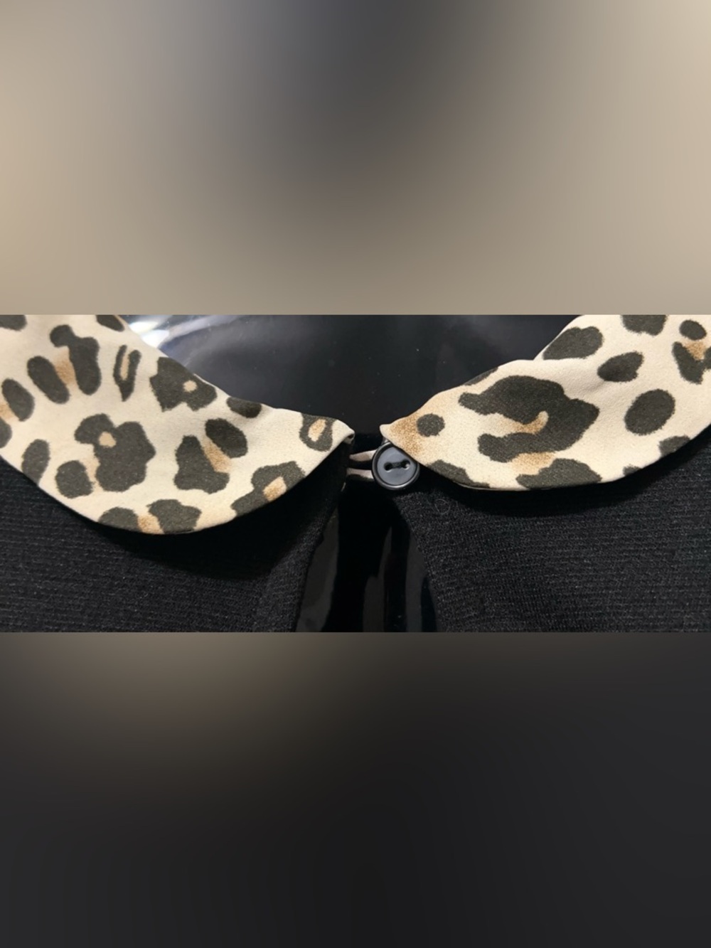 Forever 21 Black Dress with Leopard Print Collar - Picture 11 of 13